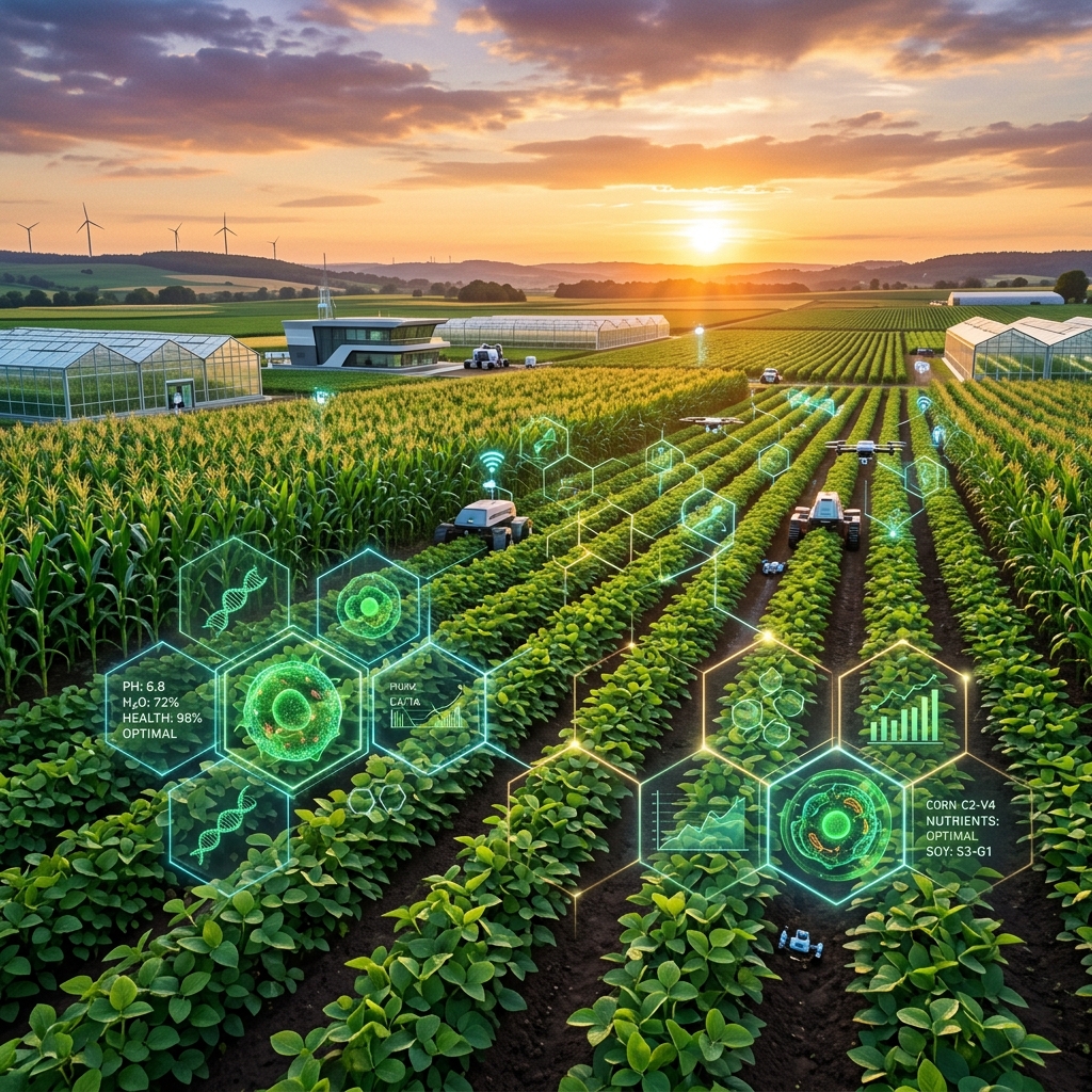 Campo de Soya optimizado con NPK NanoTech